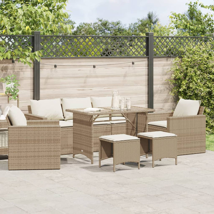 Set Divano da Giardino 6 pz con Cuscini Beige in Polyrattan 3213552