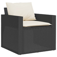 Set Divano da Giardino 6 pz con Cuscini Nero in Polyrattan 3213556