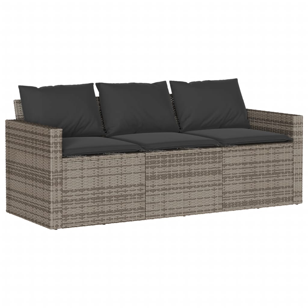 Set Divano da Giardino 6 pz con Cuscini Grigio in Polyrattan 3213557