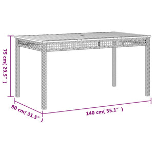 Set da Pranzo da Giardino 5 pz Nero con Cuscini in Polyrattan 3213562