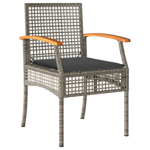 Set da Pranzo da Giardino 3 pz con Cuscini in Polyrattan Grigio 3213569