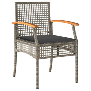 Set da Pranzo da Giardino 5 pz con Cuscini in Polyrattan Grigio 3213577