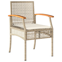 Set da Pranzo da Giardino 7 pz con Cuscini Beige in Polyrattan 3213582