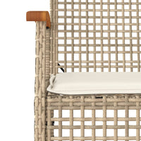 Set da Pranzo da Giardino 7 pz con Cuscini Beige in Polyrattan 3213582