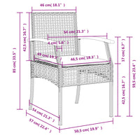 Set da Pranzo da Giardino 7 pz con Cuscini Beige in Polyrattan 3213582