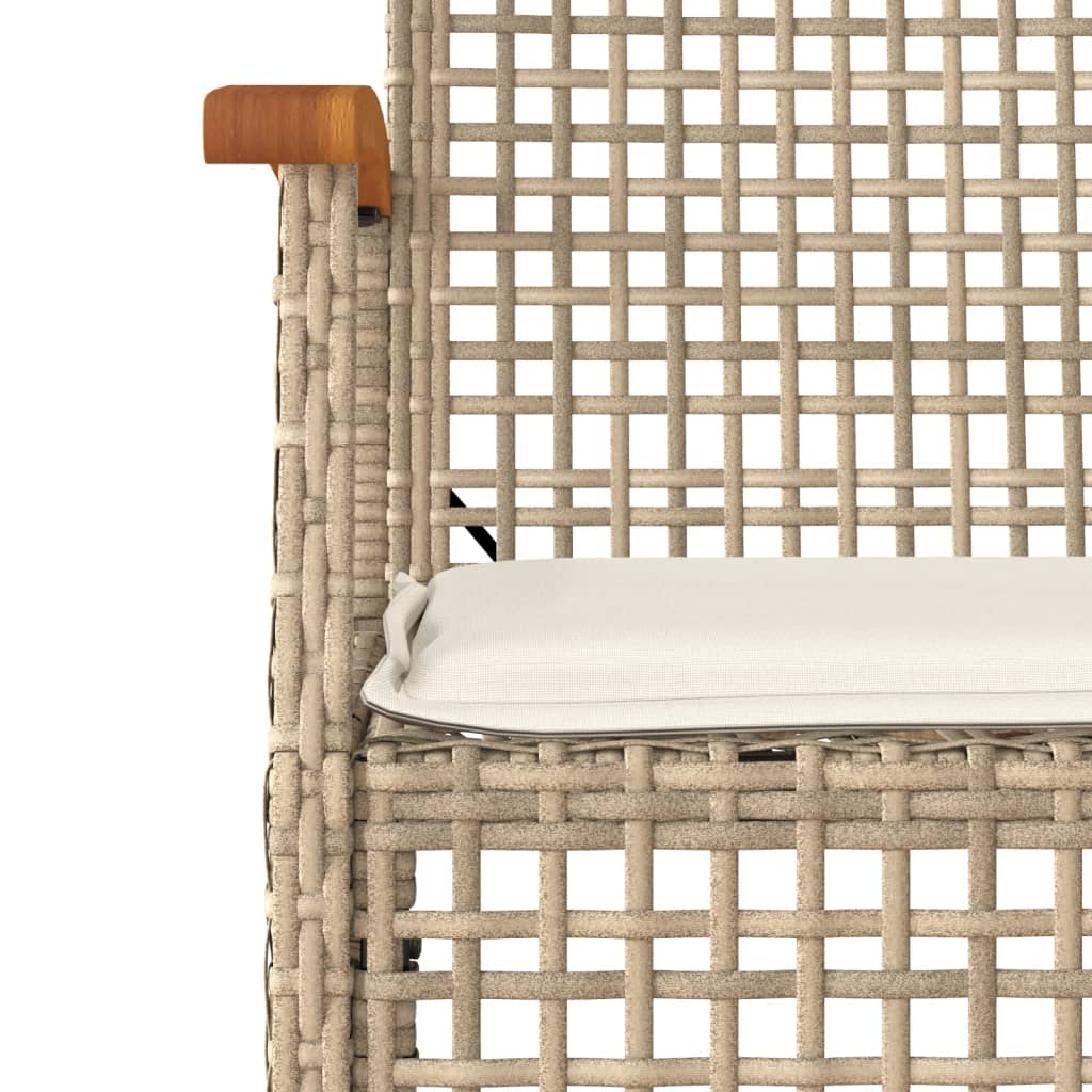 Set da Pranzo da Giardino 9 pz con Cuscini Beige in Polyrattan 3213583