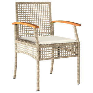 Set da Pranzo da Giardino 4 pz con Cuscini Beige in Polyrattan 3213585