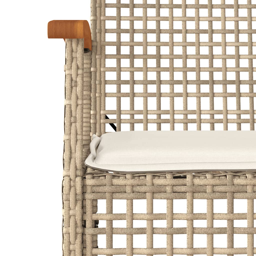 Set da Pranzo da Giardino 4 pz con Cuscini Beige in Polyrattan 3213585