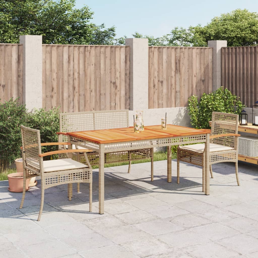 Set da Pranzo da Giardino 4 pz con Cuscini Beige in Polyrattan 3213585