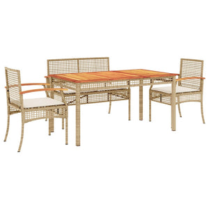 Set da Pranzo da Giardino 5 pz con Cuscini Beige in Polyrattan 3213586