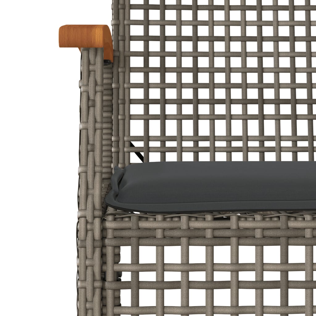 Set da Pranzo da Giardino 7 pz con Cuscini in Polyrattan Grigio 3213621