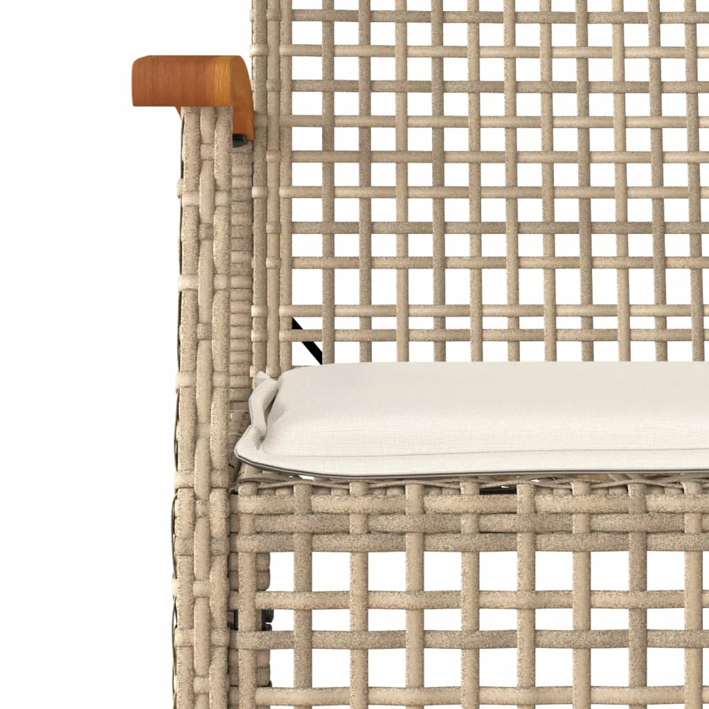 Set da Pranzo da Giardino 9 pz con Cuscini Beige in Polyrattan 3213637