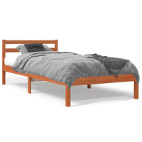 Letto senza Materasso Marrone Cera 90x200 cm Legno di Pino 844142