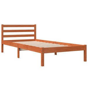 Letto senza Materasso Marrone Cera 90x200 cm Legno di Pino 844142