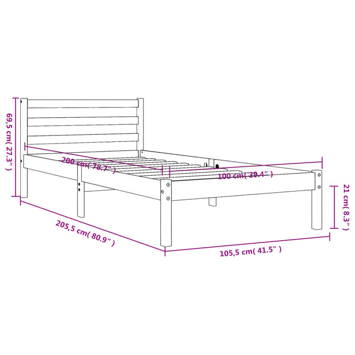 Giroletto Marrone Cera 100x200 cm in Legno Massello di Pino 844143