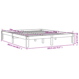 Giroletto Marrone Cera 180x200 cm in Legno Massello di Pino 844174