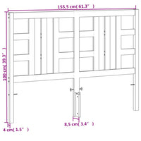 Testiera Marrone Cera 150 cm in Legno Massello di Pino 844192