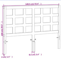 Testiera Marrone Cera 135 cm in Legno Massello di Pino 844200