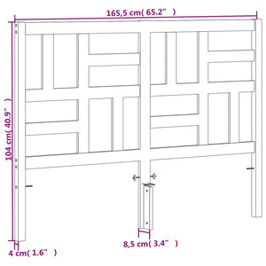 Testiera Marrone Cera 160 cm in Legno Massello di Pino 844263