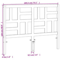 Testiera Marrone Cera 180 cm in Legno Massello di Pino 844264