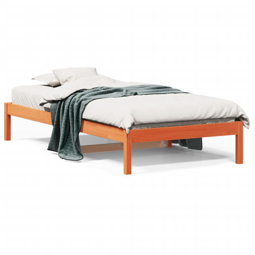 Dormeuse senza Materasso Marrone Cera 80x200 cm Legno di Pino 844406