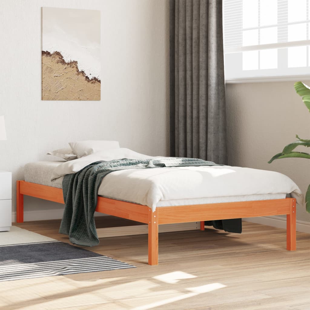 Dormeuse senza Materasso Marrone Cera 80x200 cm Legno di Pino 844406