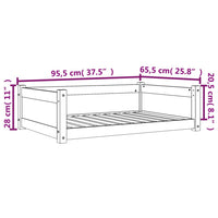 Cuccia per Cani Marrone Cera 95,5x65,5x28cm Legno Massello Pino 844465