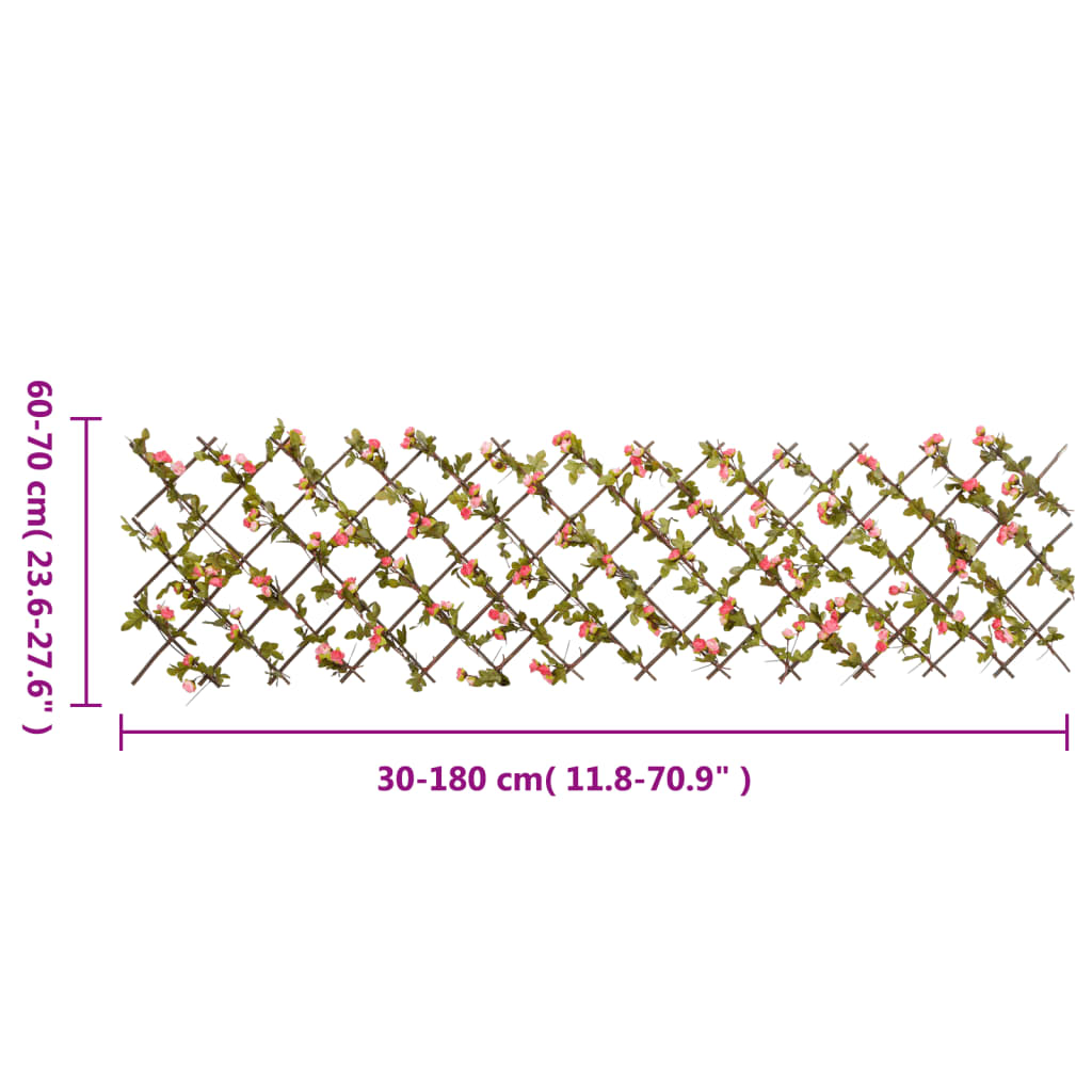 Traliccio Edera Artificiale Espandibile 5pz Rosa Scuro 180x60cm 366579