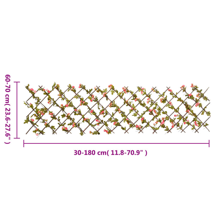 Traliccio Edera Artificiale Espandibile 5pz Rosa Scuro 180x60cm 366579