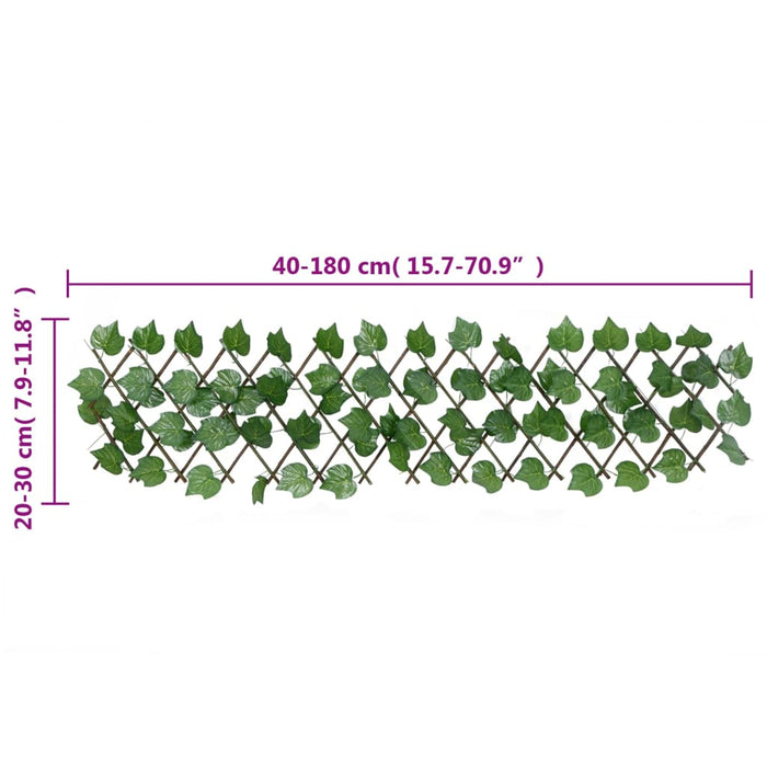 Traliccio Foglie Vite Artificiale Espandibile Verde 180x30 cm 366580