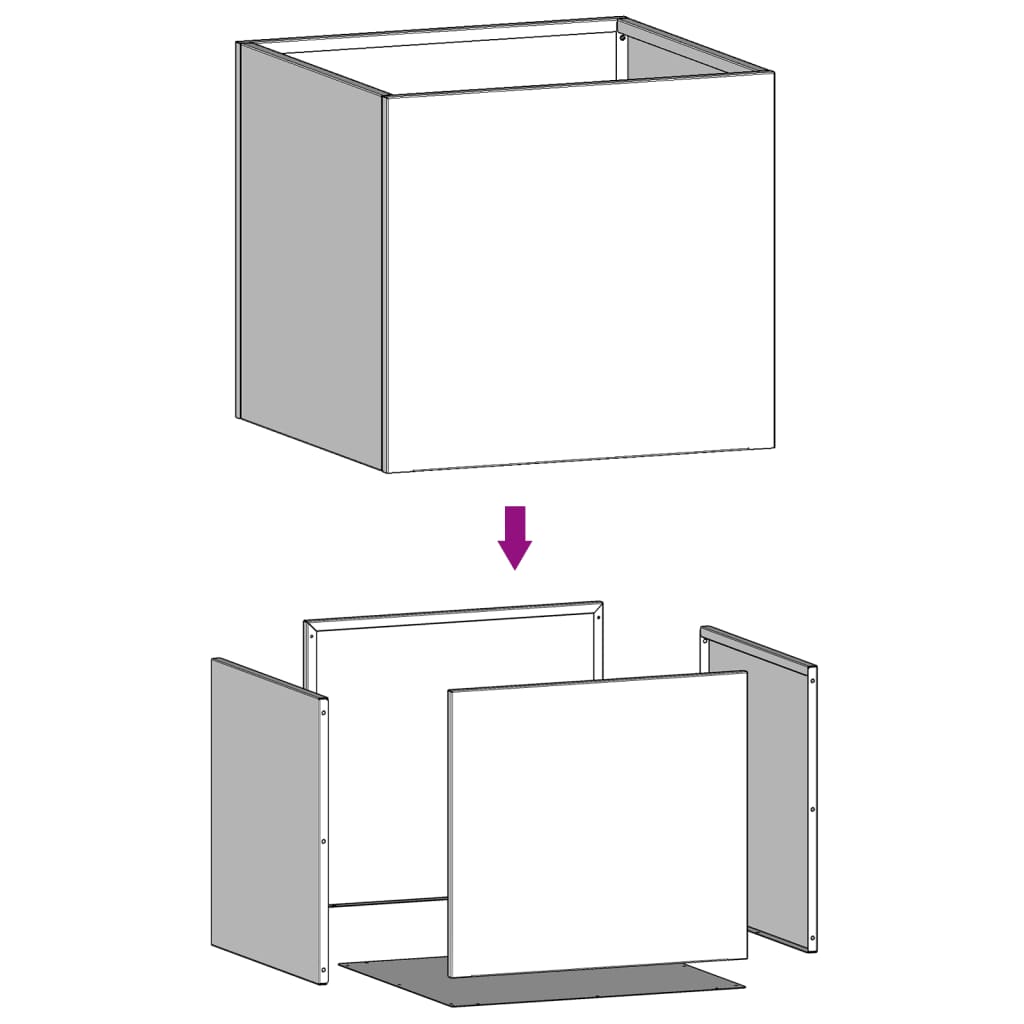 Fioriere 2 pz Nere 32x30x29 cm in Acciaio Laminato a Freddo 841536