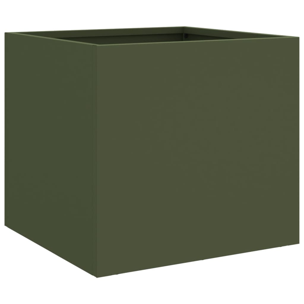 Fioriere 2pz Verde Oliva 32x30x29 cm Acciaio Laminato a Freddo 841542