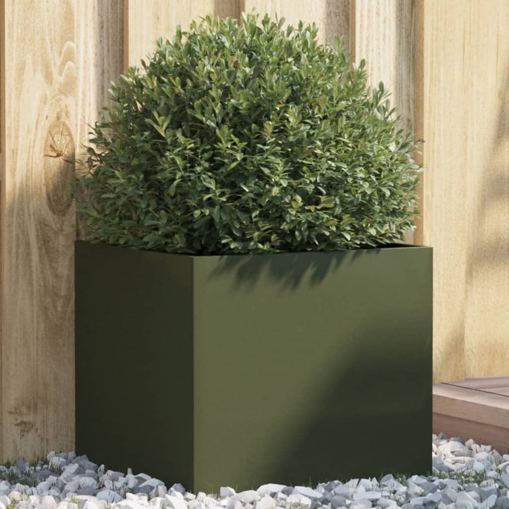 Fioriera Verde Oliva 42x40x39 cm in Acciaio Laminato a Freddocod mxl 112591