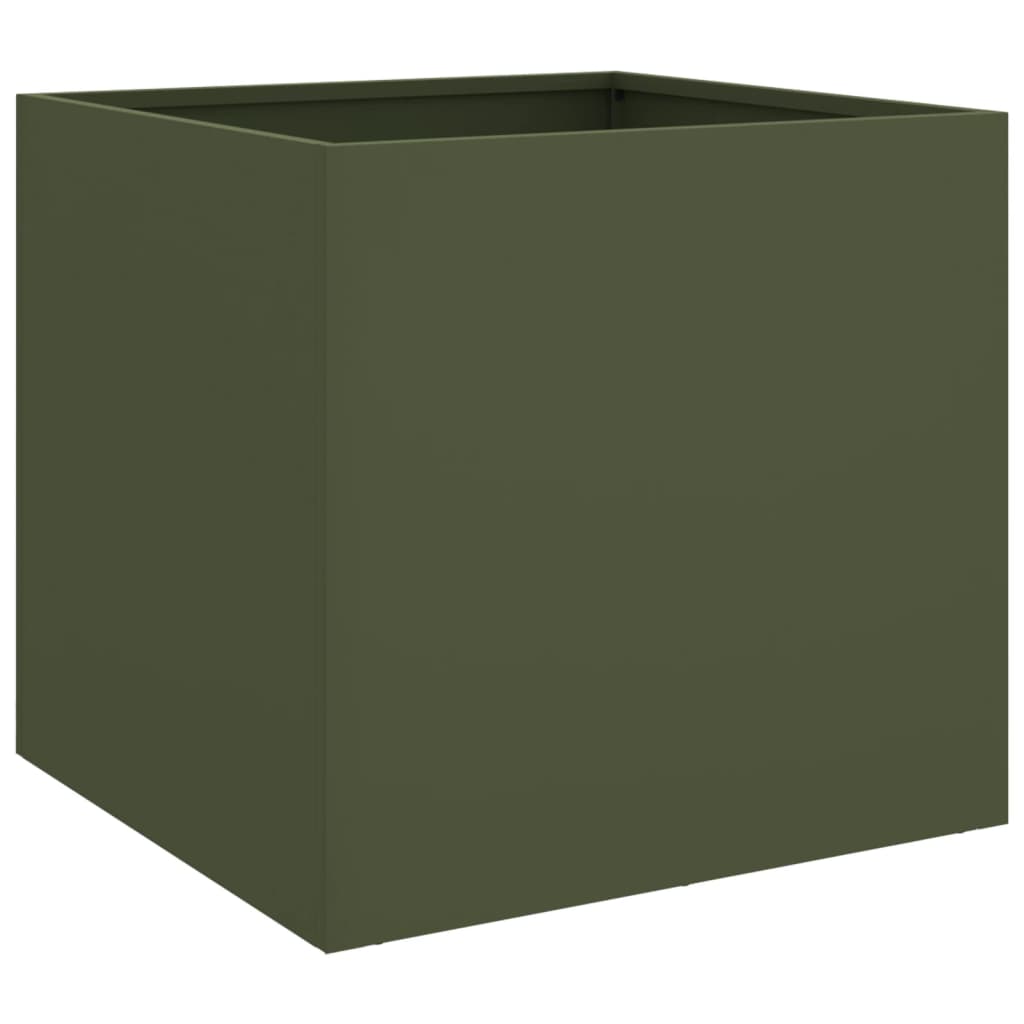 Fioriere 2pz Verde Oliva 42x40x39 cm Acciaio Laminato a Freddo 841554