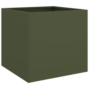 Fioriere 2 pz Verde Oliva 42x40x39 cm in Acciaio 841554