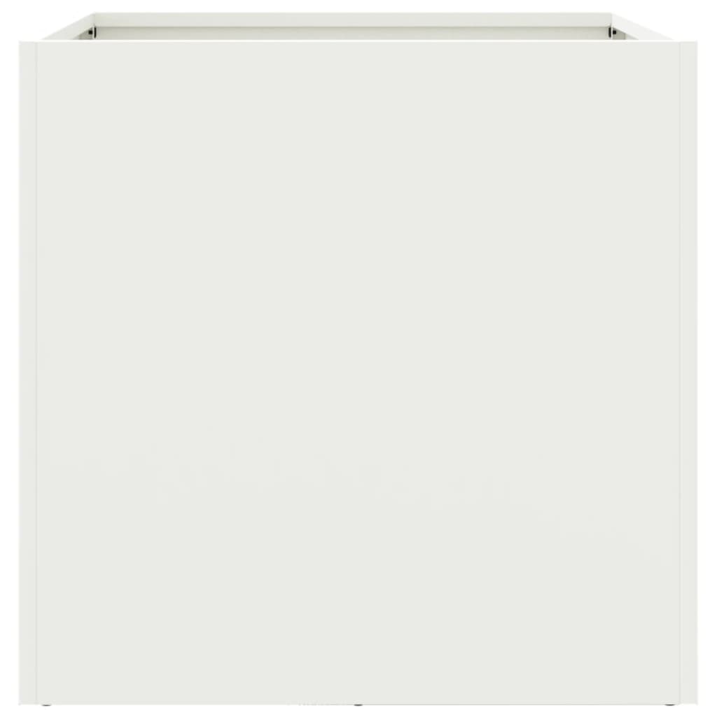 Fioriere 2 pz Bianche 49x47x46 cm in Acciaio Laminato a Freddo 841562