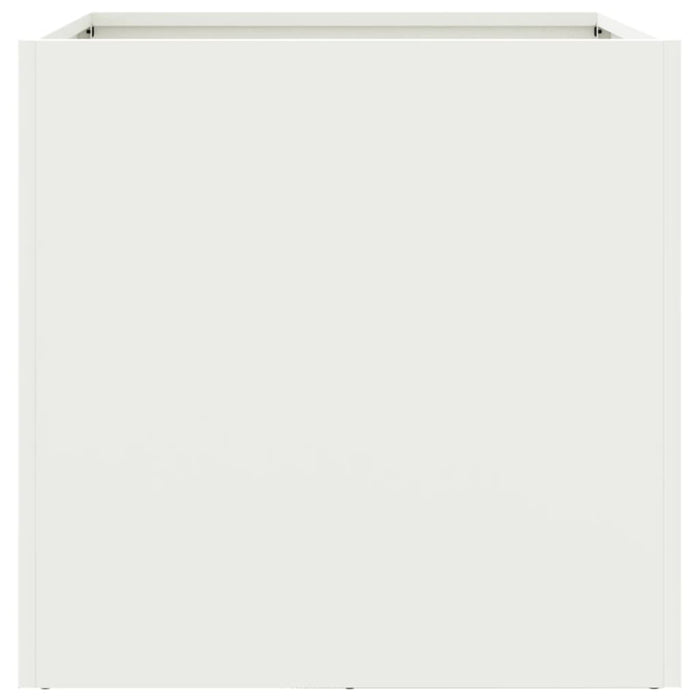 Fioriere 2 pz Bianche 49x47x46 cm in Acciaio Laminato a Freddo 841562