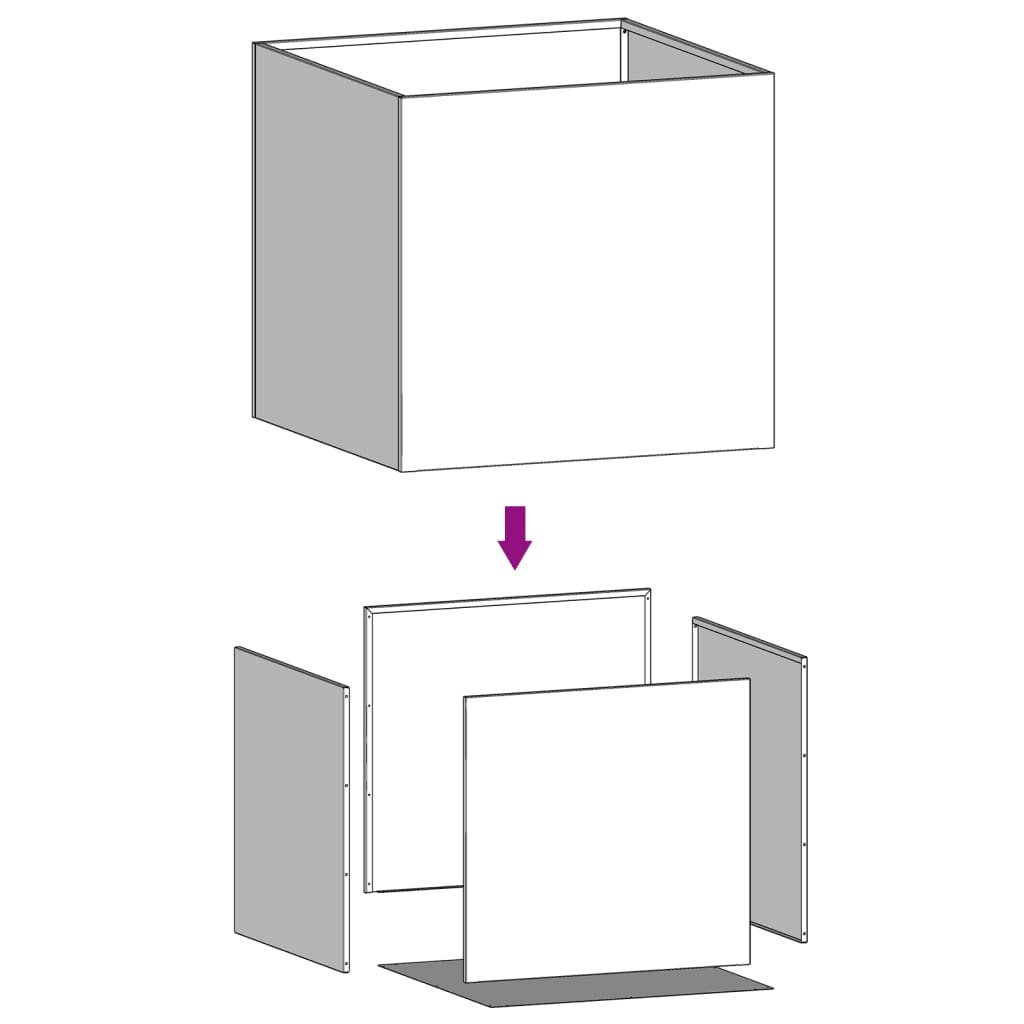 Fioriere 2 pz Antracite 49x47x46 cm Acciaio Laminato a Freddo 841564