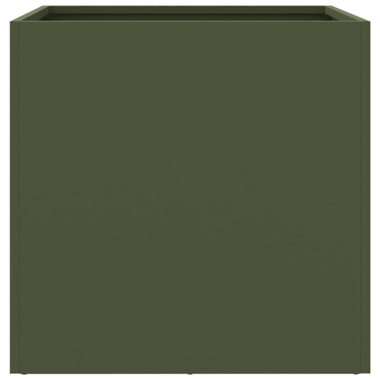 Fioriere 2pz Verde Oliva 49x47x46 cm Acciaio Laminato a Freddo 841566