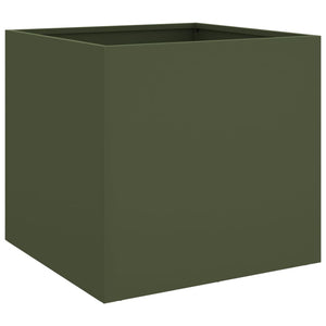 Fioriere 2pz Verde Oliva 49x47x46 cm Acciaio Laminato a Freddo 841566