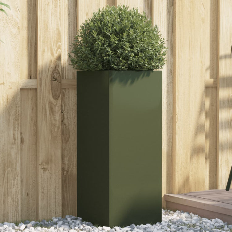 Fioriera Verde Oliva 32x27,5x75 cm in Acciaio Laminato a Freddo 841574