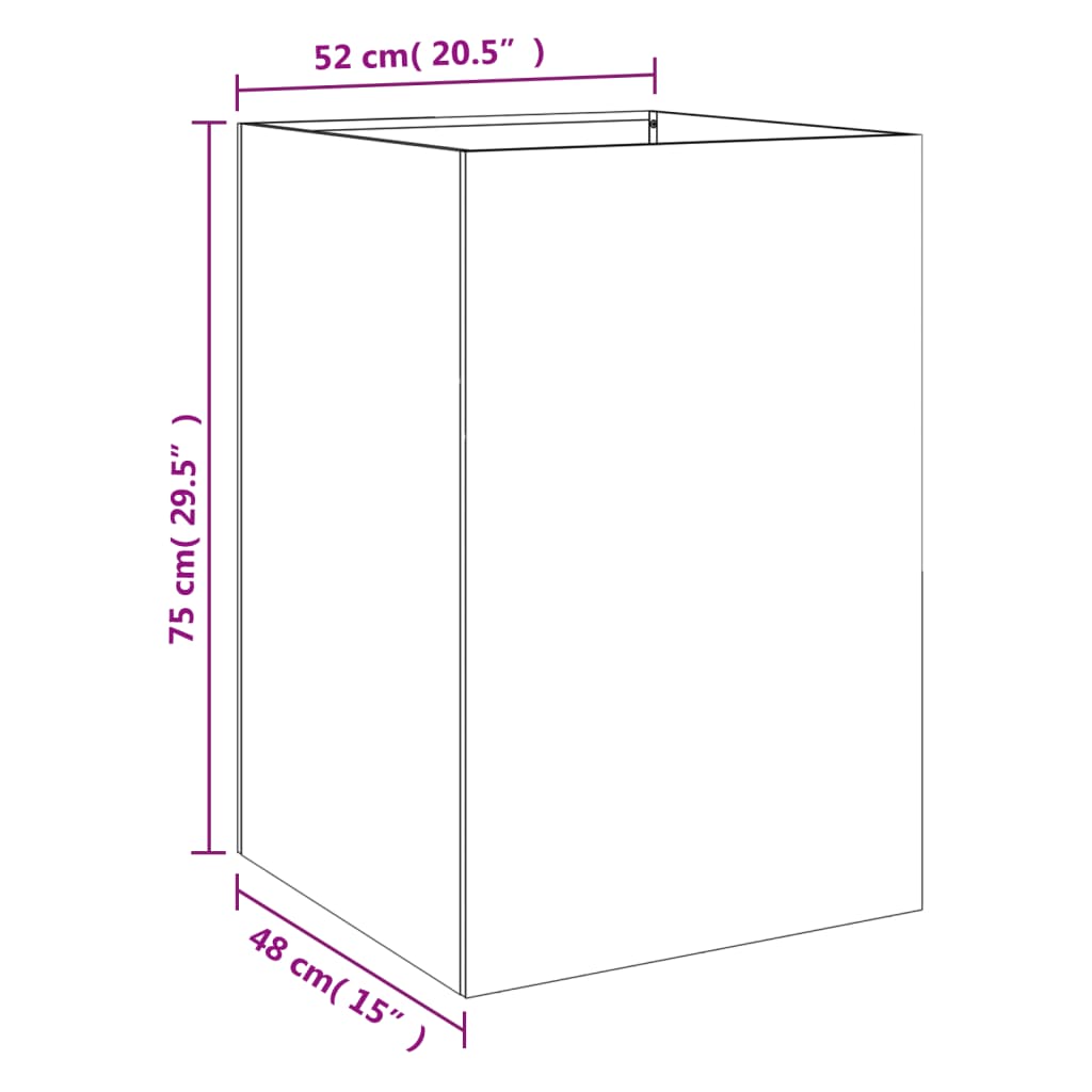 Fioriera Argento 52x48x75 cm in Acciaio Zincato 841588