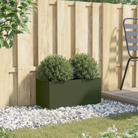 Fioriera Verde Oliva 62x30x29 cm in Acciaio Laminato a Freddocod mxl 88192