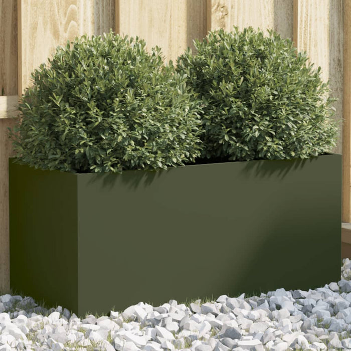 Fioriera Verde Oliva 62x30x29 cm in Acciaio Laminato a Freddocod mxl 88192