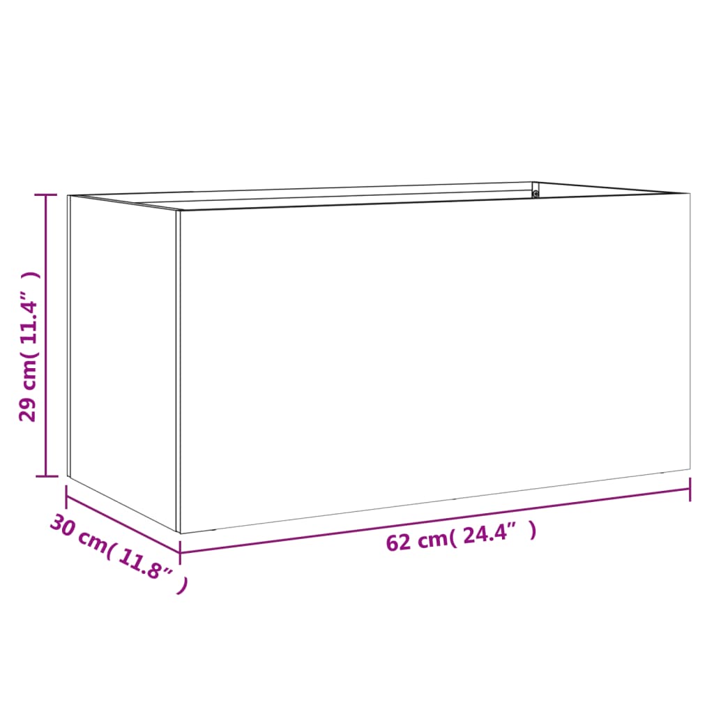 Fioriera Argento 62x30x29 cm in Acciaio Zincato 841594