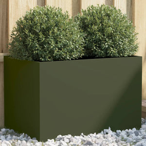 Fioriera Verde Oliva 62x30x29 cm in Acciaio 841598