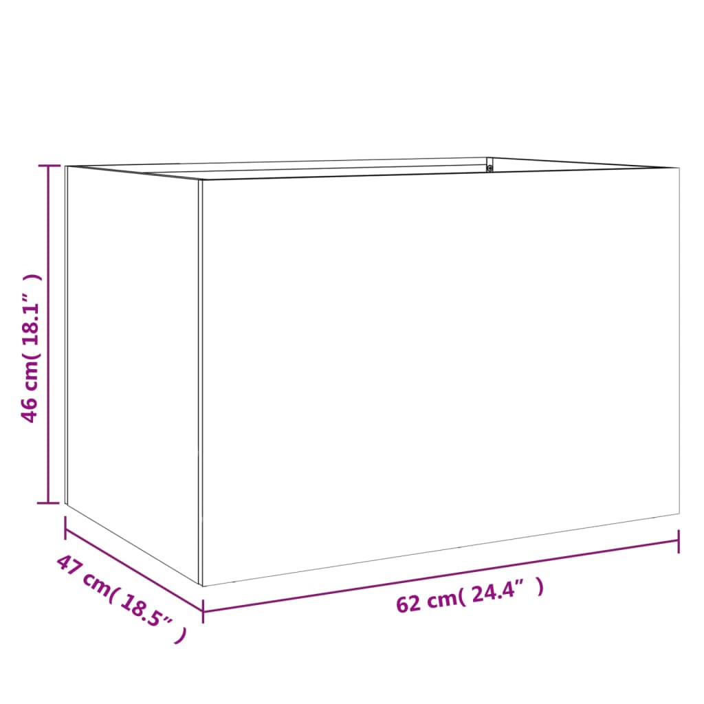 Fioriera Verde Oliva 62x47x46 cm in Acciaio Laminato a Freddo 841604