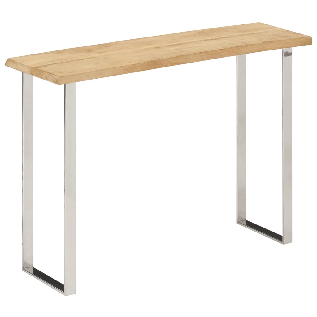 Tavolo Consolle Bordi Vivi 105x33x76 cm Legno Massello di Mango 372766