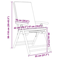 Sedie da Giardino Reclinabili 4 pz Cuscini Grigio Scuro Bambù 3208929