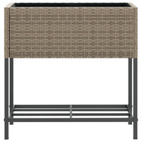 Fioriere Giardino con Ripiani 2pz Grigie 70x28x70cm Polyrattan 3210512